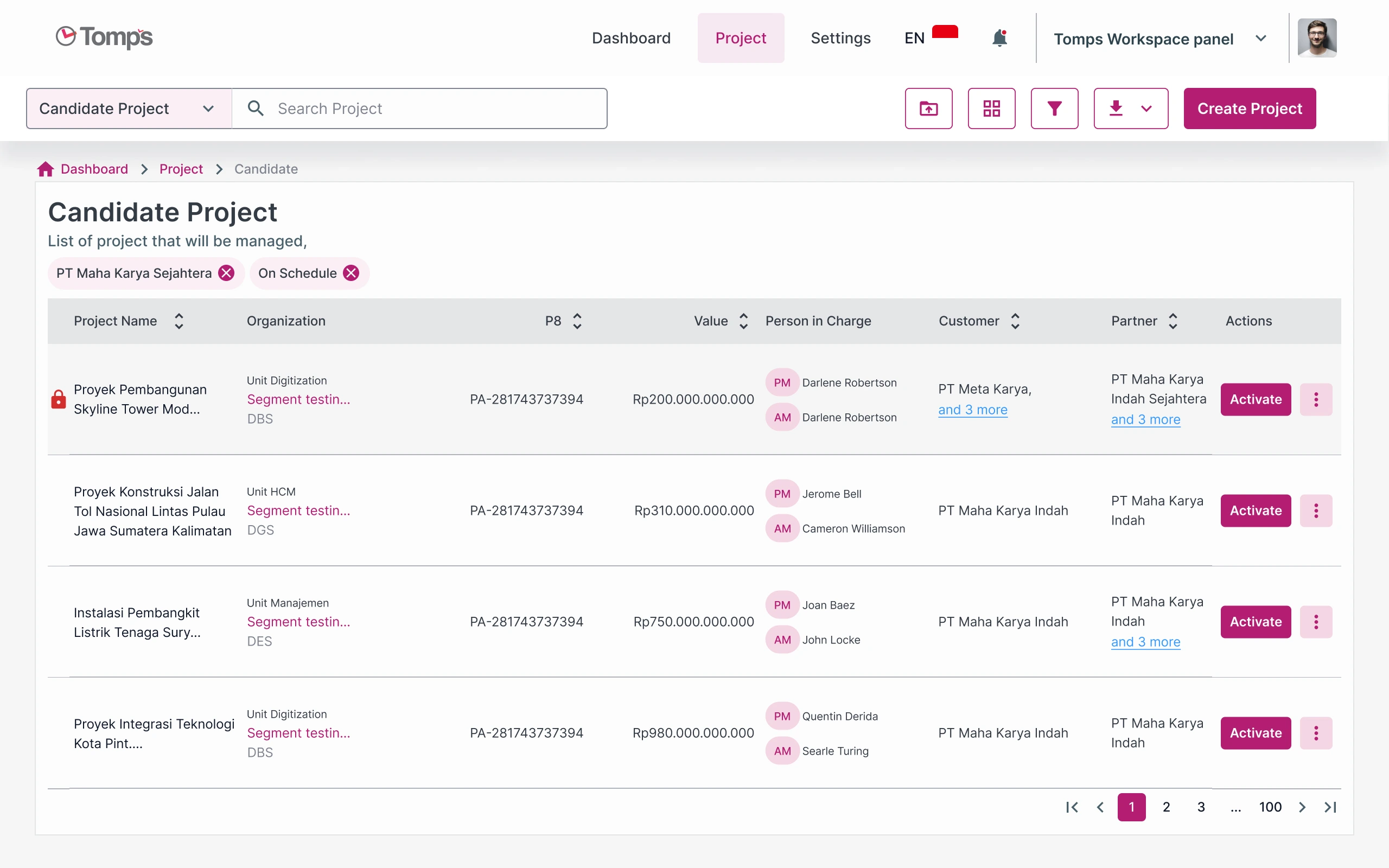 Tomps Project Management Apps